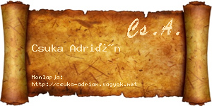 Csuka Adrián névjegykártya